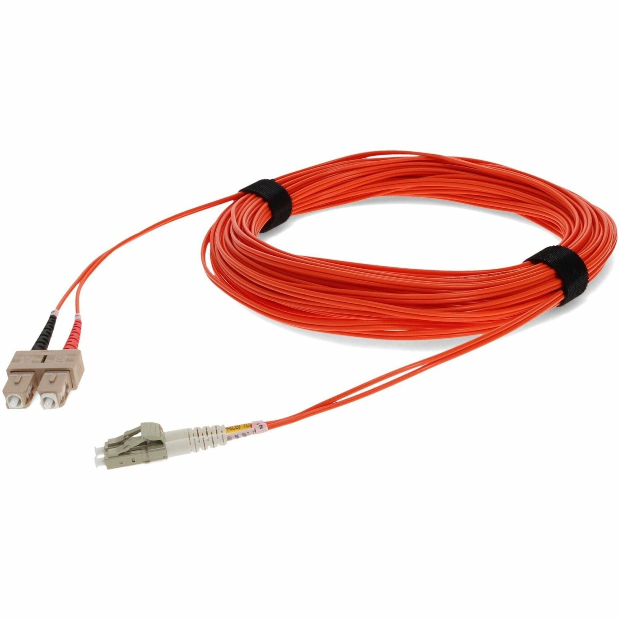 AddOn 30m SC to LC Orange OM1 Duplex OFNR (Riser-Rated) MMF Fiber Patch Cable - ADD-SC-LC-30M6MMF