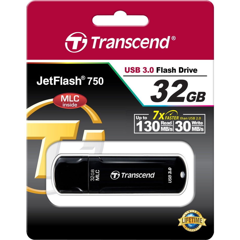 Transcend 32GB JetFlash 750 USB 3.0 Flash Drive - TS32GJF750K