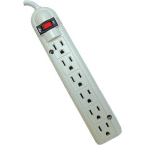 Weltron 6 Outlet Plastic Surge Protector w/ 15ft Cord - WSP-600PLF-15