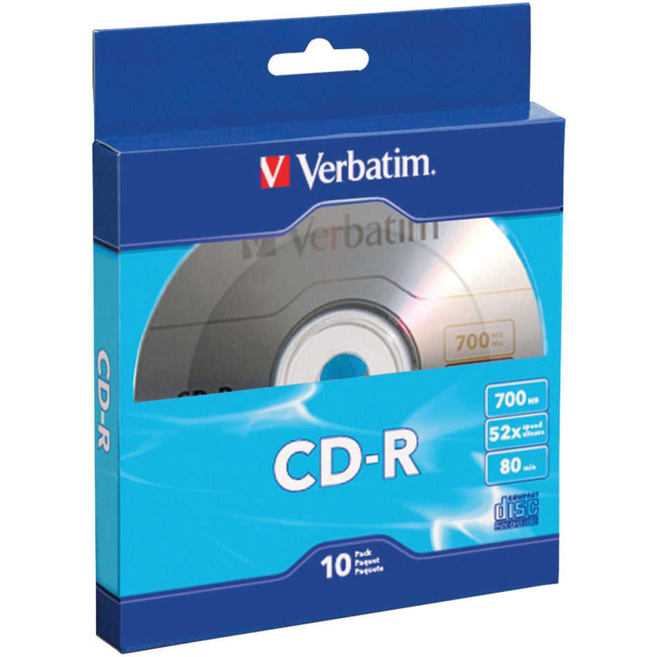 Verbatim CD-R 700MB 52X with Branded Surface - 10pk Bulk Box - 97955
