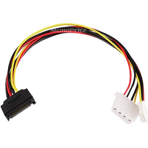 Monoprice 12inch SATA 15pin Male to 4pin Molex and 4pin Power Cable - 7642