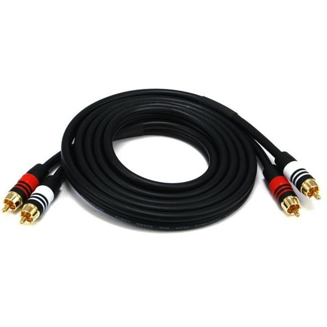 Monoprice 6ft Premium 2 RCA Plug/2 RCA Plug M/M 22AWG Cable - Black - 2864