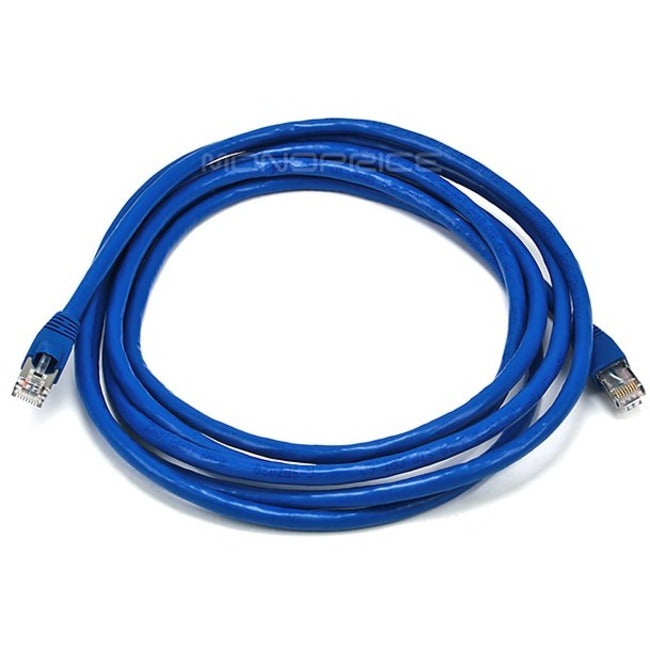 Monoprice 10FT 24AWG Cat6A 500MHz STP Ethernet Bare Copper Network Cable - Blue - 5902