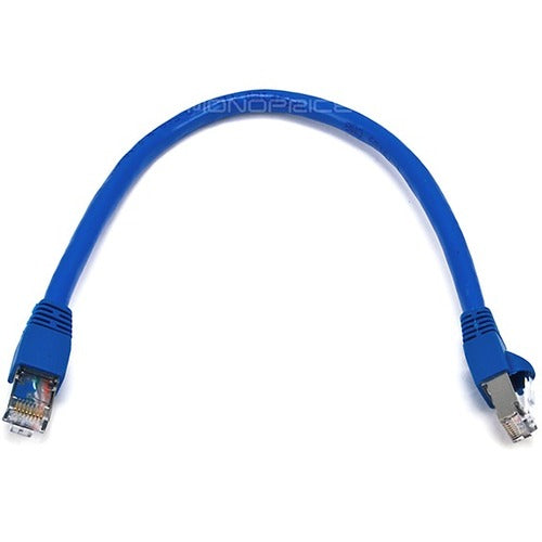 Monoprice 1FT 24AWG Cat6A 500MHz STP Ethernet Bare Copper Network Cable - Blue - 5898