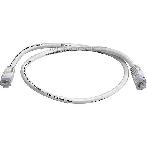 Monoprice 2FT 24AWG Cat6 550MHz UTP Ethernet Bare Copper Network Cable - White - 4113