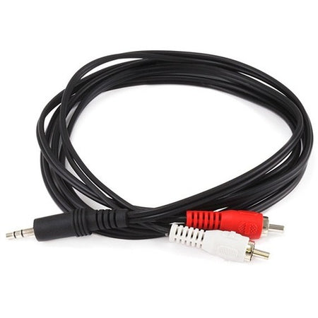 Monoprice 6ft 3.5mm Stereo Plug/2 RCA Plug Cable - Black - 665