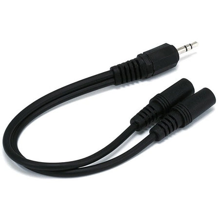 Monoprice 6inch 3.5mm Stereo Plug/Two 3.5mm Stereo Jack Cable - 667