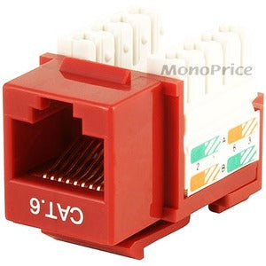 Monoprice Cat6 Punch Down Keystone Jack - Red - 5383