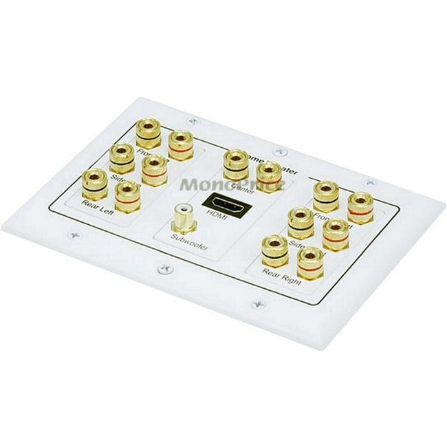 Monoprice 3-Gang 7.1 Surround Sound Distribution Wall Plate w/ HDMI - 6907