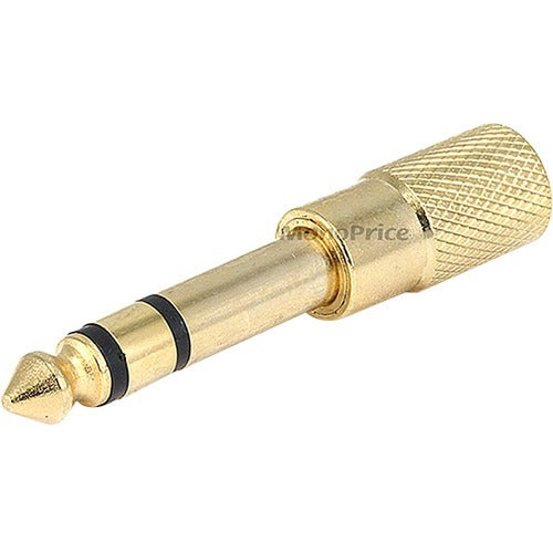 Monoprice Metal 6.35mm (1/4 Inch) Stereo Plug to 3.5mm Stereo Jack Adaptor - Gold Plated - 7169