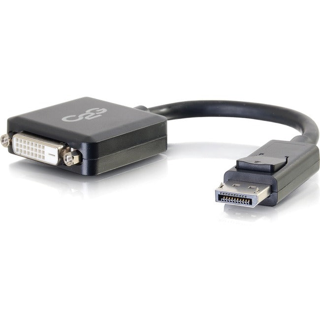 C2G 8in DisplayPort to DVI-D Adapter - DP to DVI D Adapter - Black - M/F - 54321