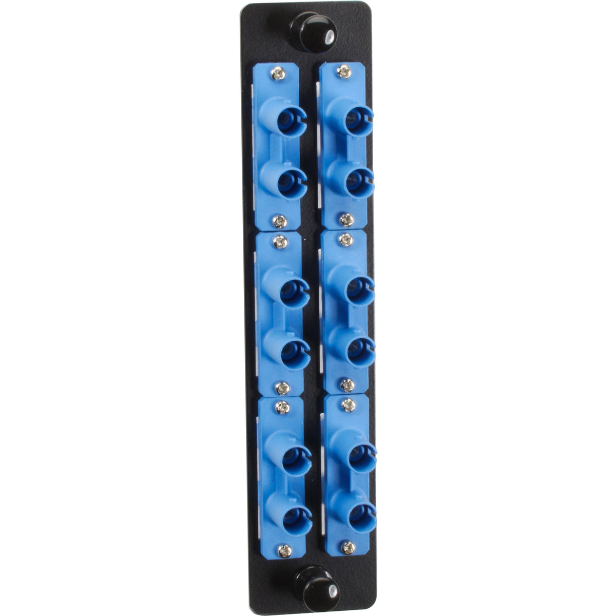 Black Box High-Density Adapter Panel, Ceramic Sleeves, (6) ST Duplex Pairs, Blue - JPM460C