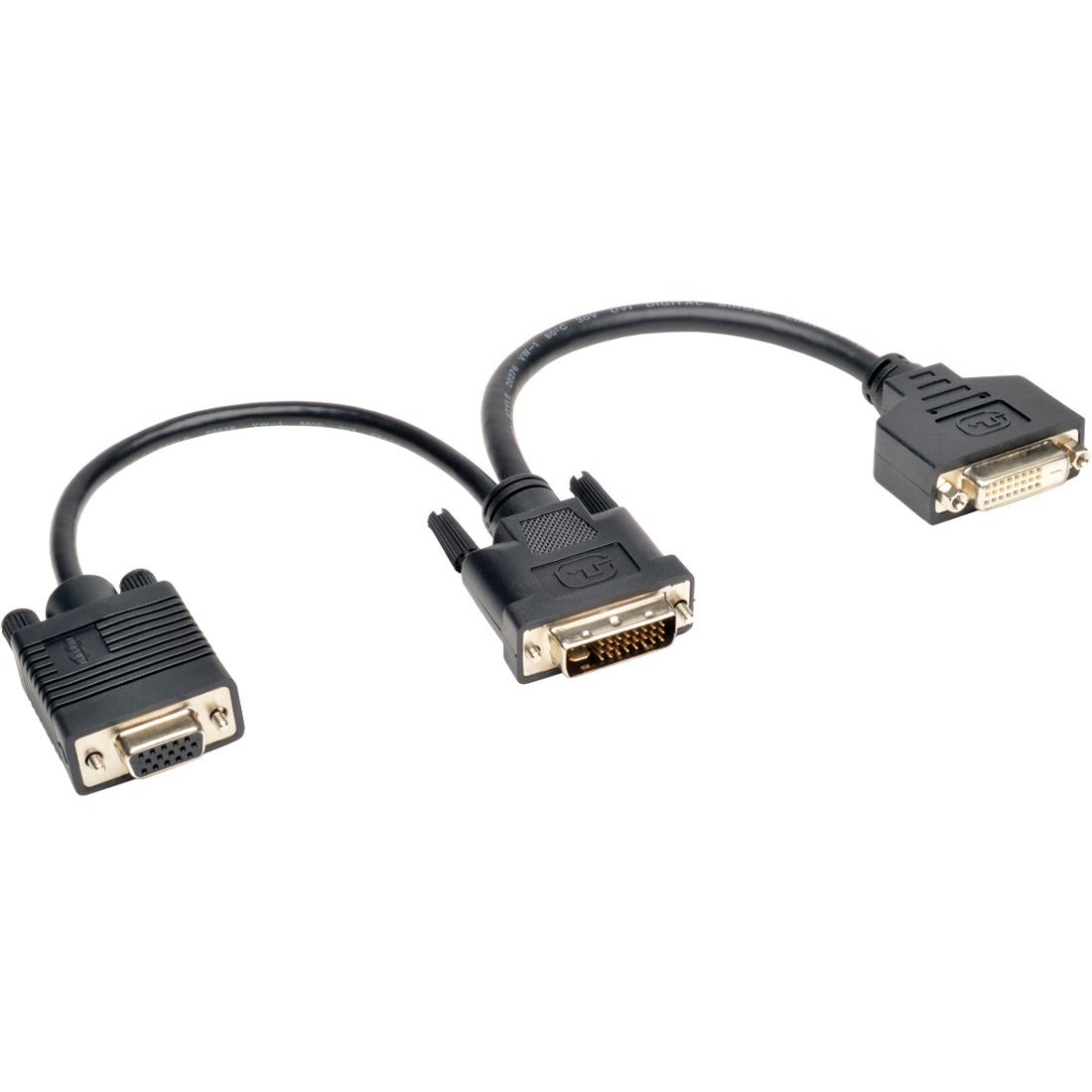 Tripp Lite by Eaton DVI Y Splitter Cable, Digital and VGA Monitors (DVI-I M to DVI-D F and HD15 F) 6-in. (15.24 cm) - P564-06N-DV