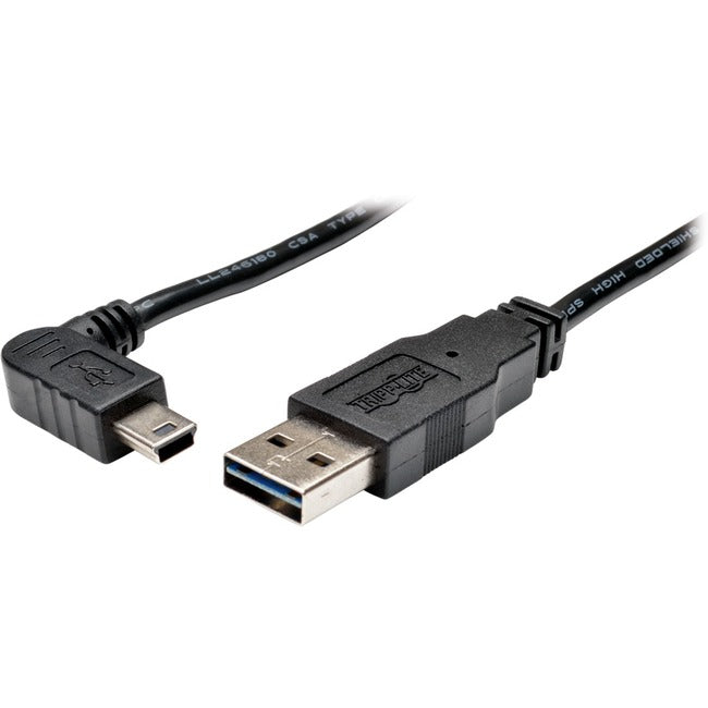 Tripp Lite by Eaton Universal Reversible USB 2.0 Cable (Reversible A to Right-Angle 5Pin Mini B M/M), 3 ft. (0.91 m) - UR030-003-RAB