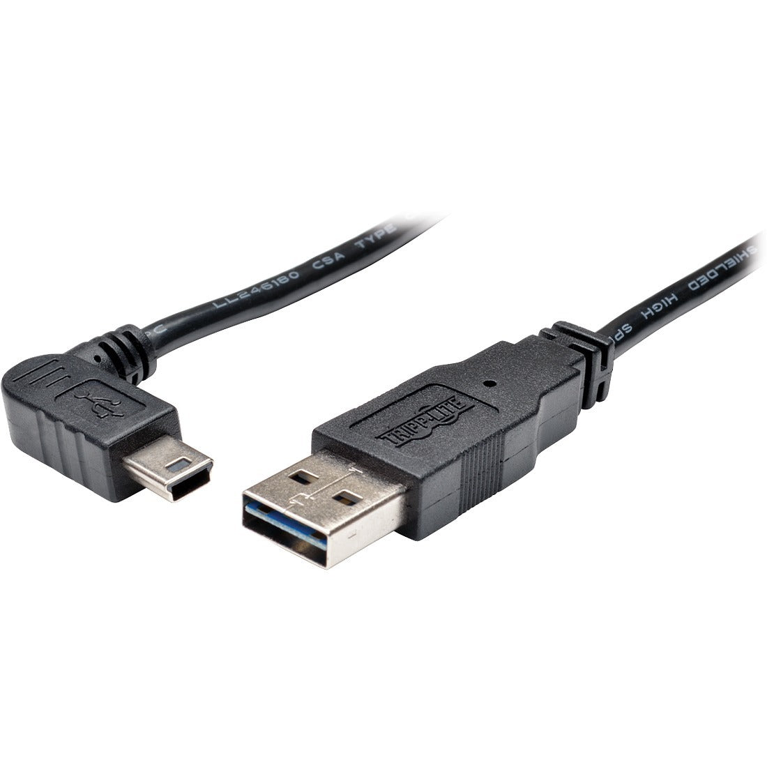 Tripp Lite by Eaton Universal Reversible USB 2.0 Cable (Reversible A to Right-Angle 5Pin Mini B M/M), 6 ft. (1.83 m) - UR030-006-RAB