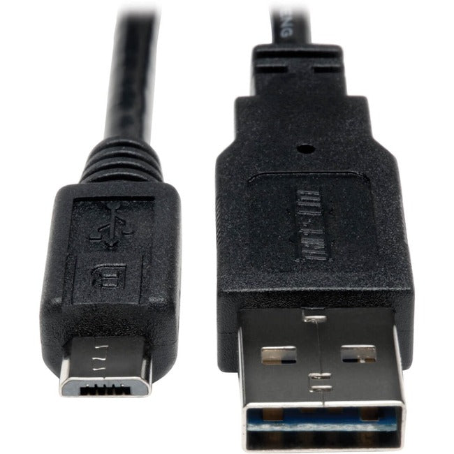 Eaton Tripp Lite Series Universal Reversible USB 2.0 Cable (Reversible A to 5Pin Micro B M/M), 1 ft. (0.31 m) - UR050-001