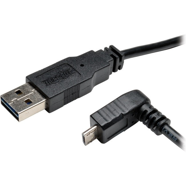 Tripp Lite by Eaton Universal Reversible USB 2.0 Cable (Reversible A to Down-Angle 5Pin Micro B M/M), 6 ft. (1.83 m) - UR050-006-DNB
