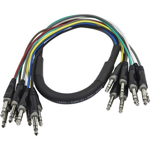 Monoprice 1 Meter (3ft) 8-Channel 1/4inch TRS Male to 1/4inch TRS Male Snake Cable - 601191