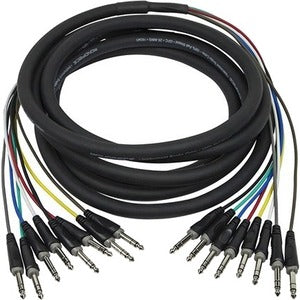 Monoprice 6 Meter (20ft) 8-Channel 1/4inch TRS Male to 1/4inch TRS Male Snake Cable - 601196