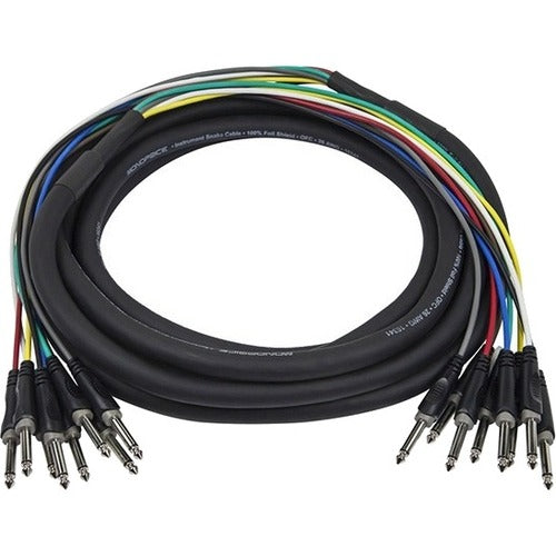 Monoprice 6 Meter (20ft) 8-Channel 1/4inch TS Male to 1/4inch TS Male Snake Cable - 601496