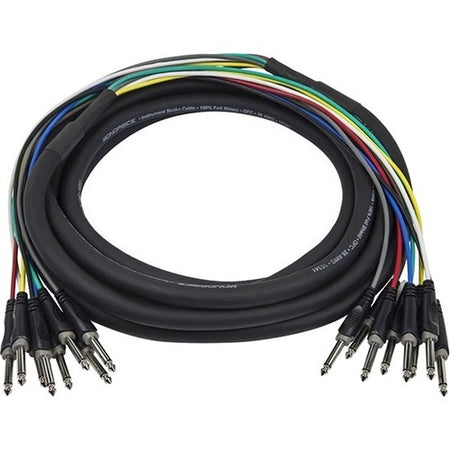 Monoprice 6 Meter (20ft) 8-Channel 1/4inch TS Male to 1/4inch TS Male Snake Cable - 601496