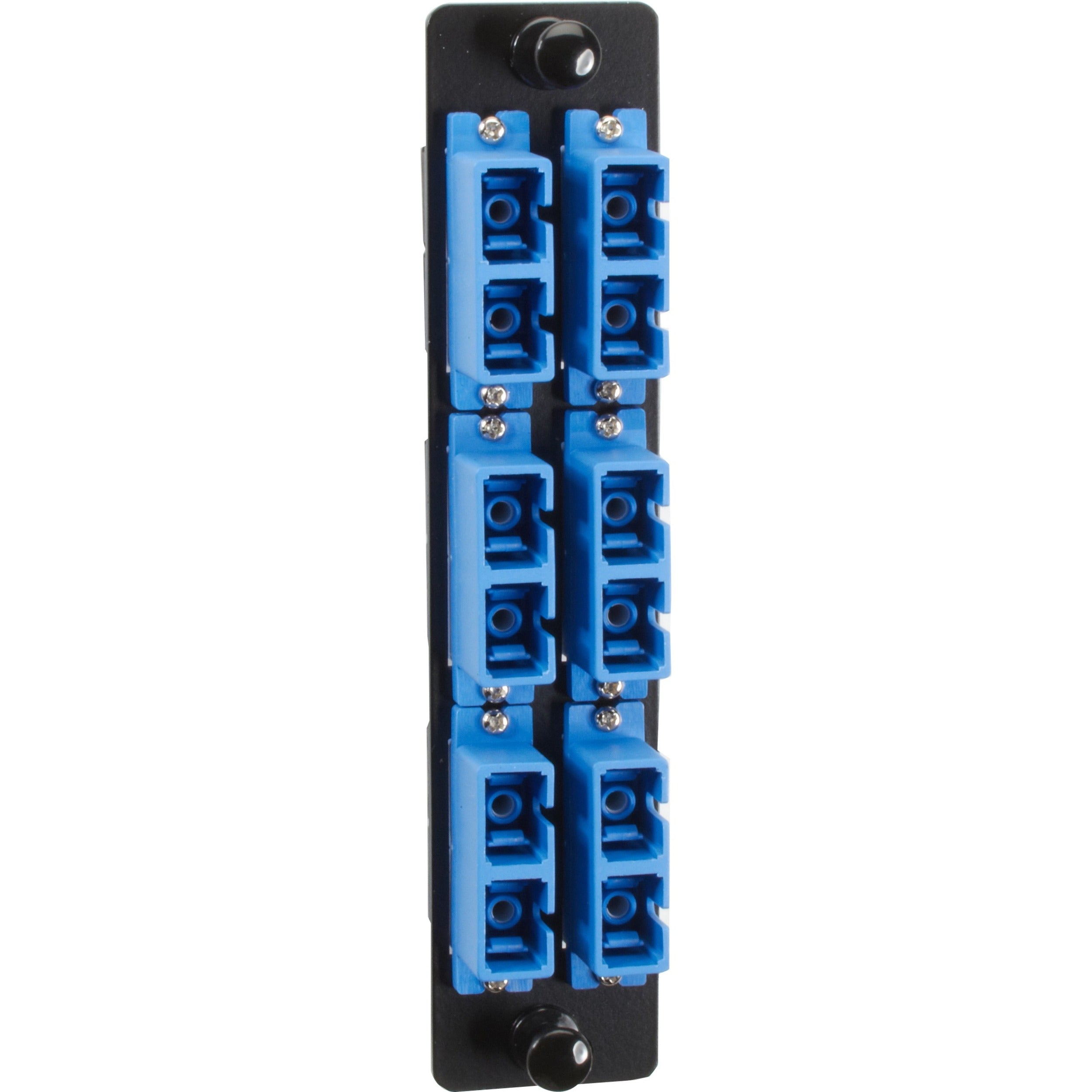 Black Box High-Density Adapter Panel, Ceramic Sleeves, (6) SC Duplex Pairs, Blue - JPM461C