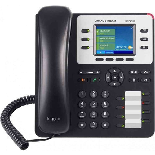 Grandstream GXP2130 IP Phone - Corded - Wall Mountable - Black - GXP2130