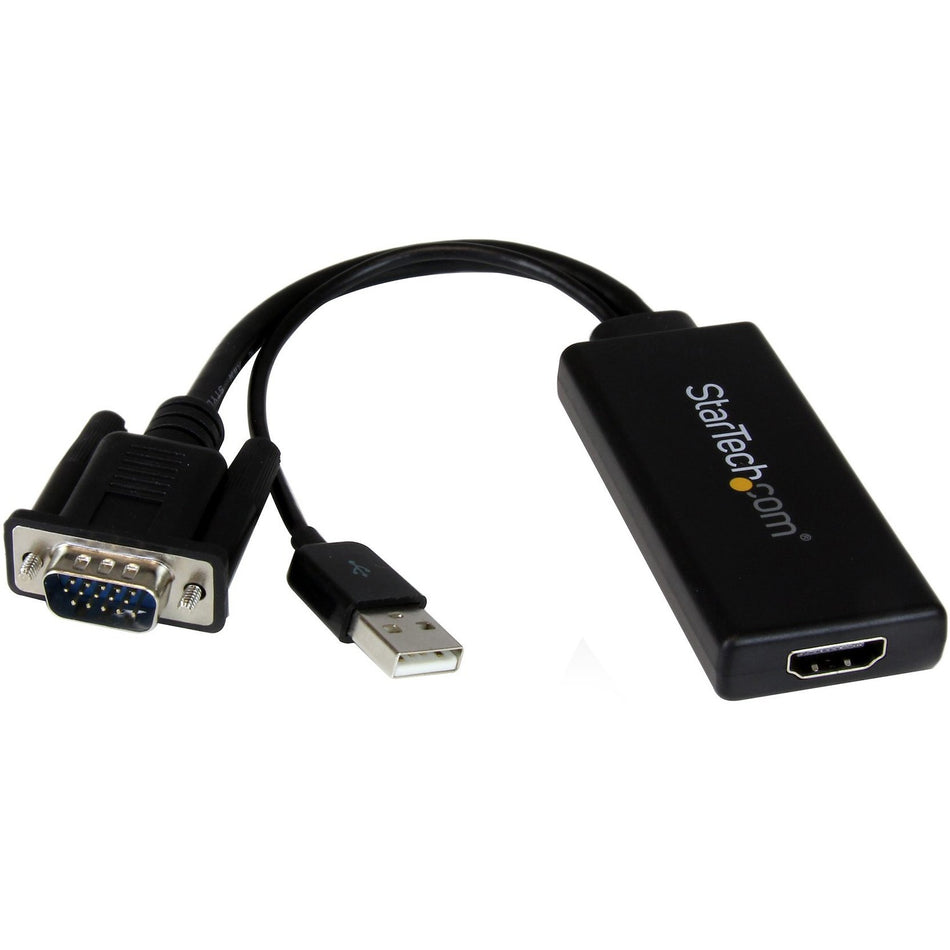 StarTech.com VGA to HDMI Adapter with USB Audio & Power - Portable VGA to HDMI Converter - 1080p - VGA2HDU