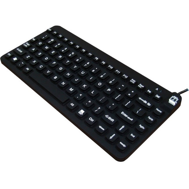 Man & Machine Premium Waterproof Disinfectable Silent 12" Keyboard - SCLP/MAG/BKL/B5