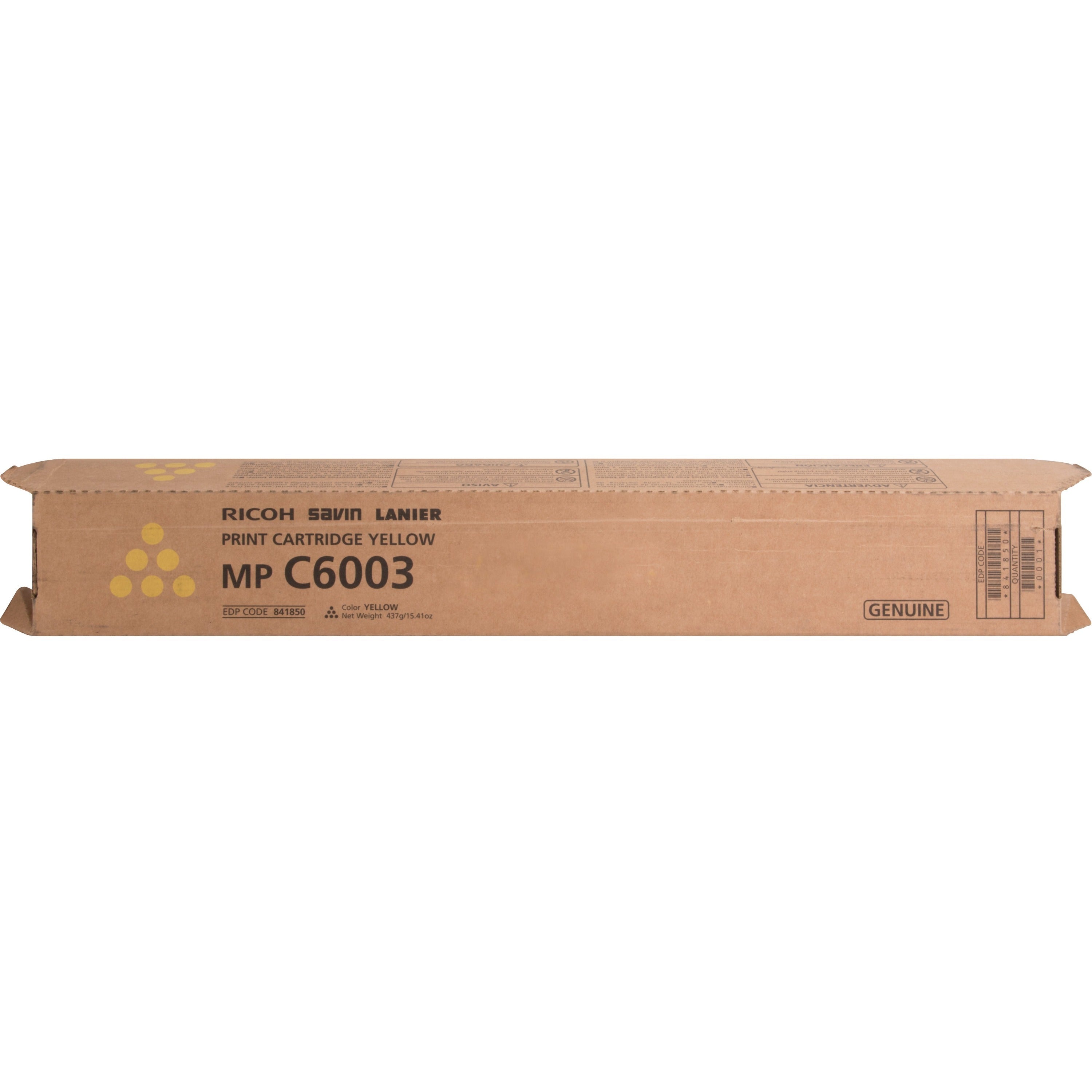 Ricoh Original Laser Toner Cartridge - Yellow - 1 Each - 841850