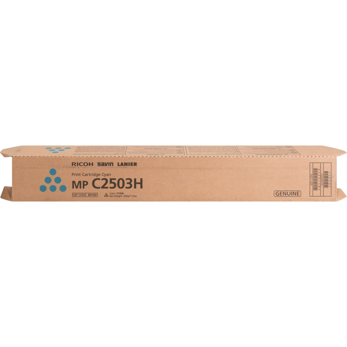 Ricoh Original Laser Toner Cartridge - Cyan - 1 Each - 841921