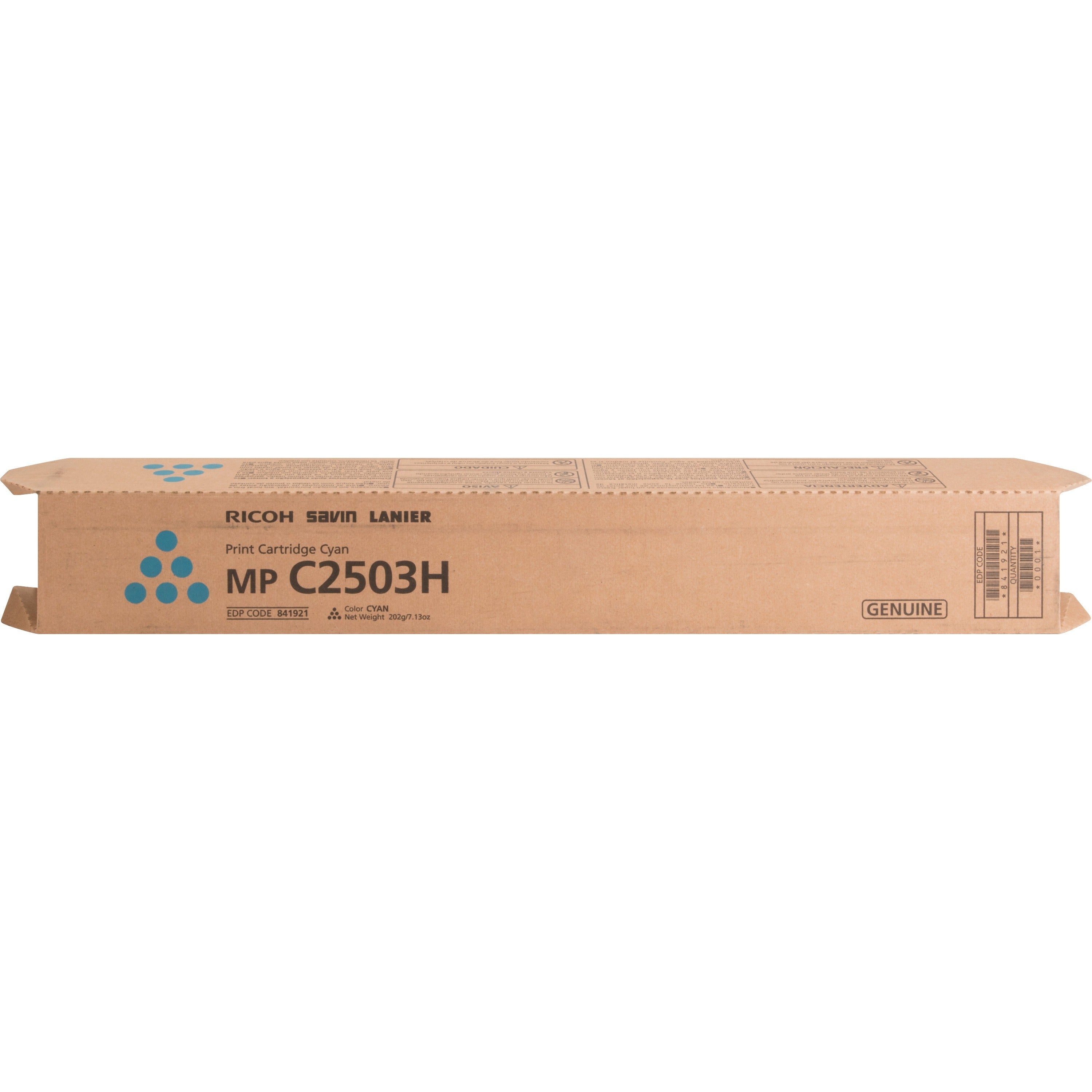 Ricoh Original Laser Toner Cartridge - Cyan - 1 Each - 841921