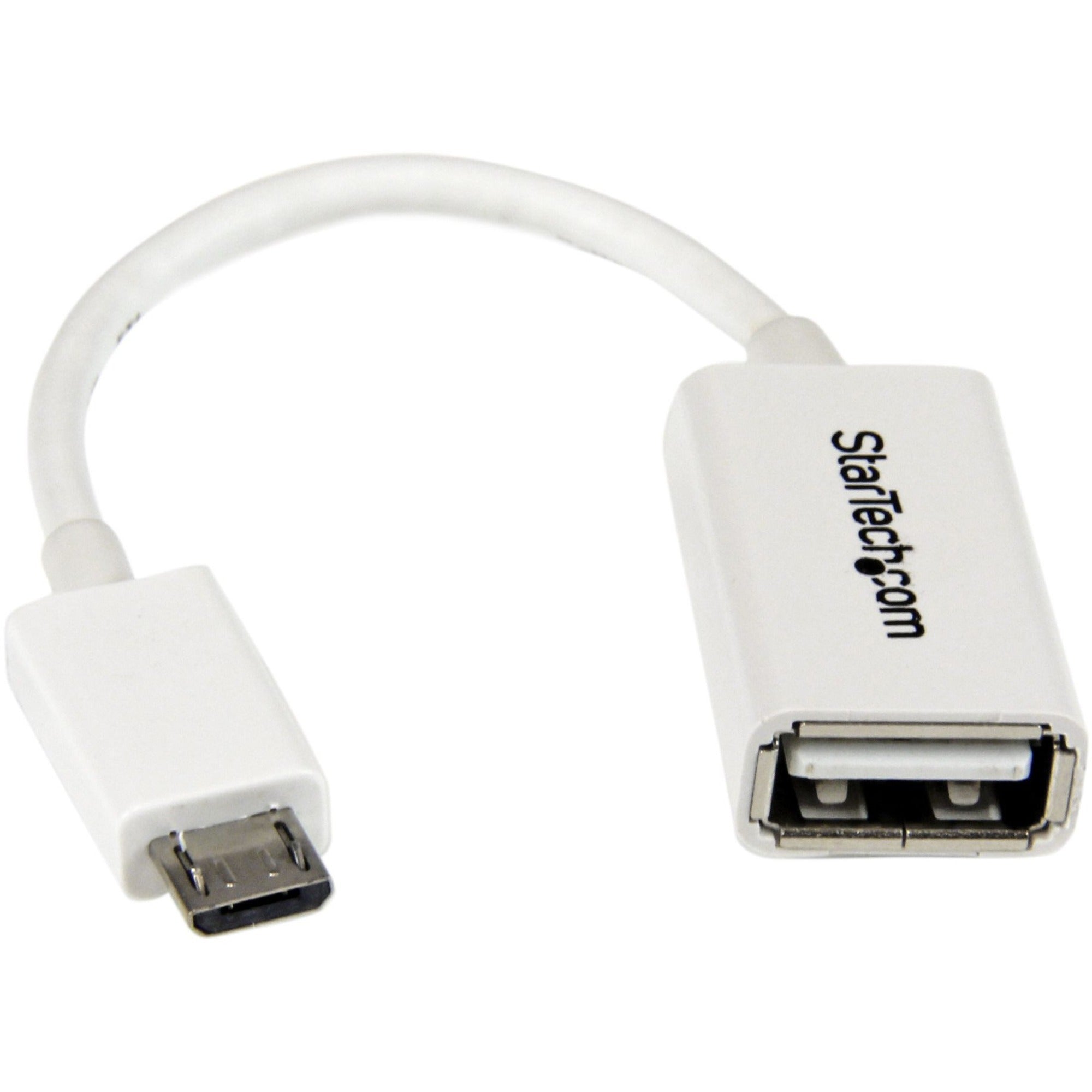 StarTech.com 5in White Micro USB to USB OTG Host Adapter M/F - UUSBOTGW