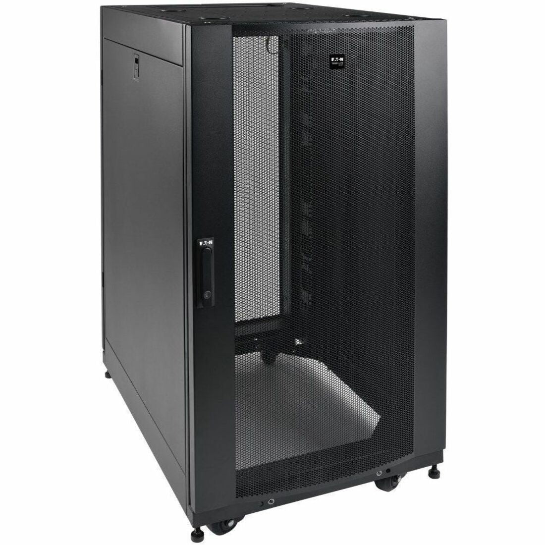 Tripp Lite by Eaton 25U SmartRack Shallow-Depth Half-Height Rack Enclosure Doors Side Panels Heavy-Duty Casters - SR25UBSD3