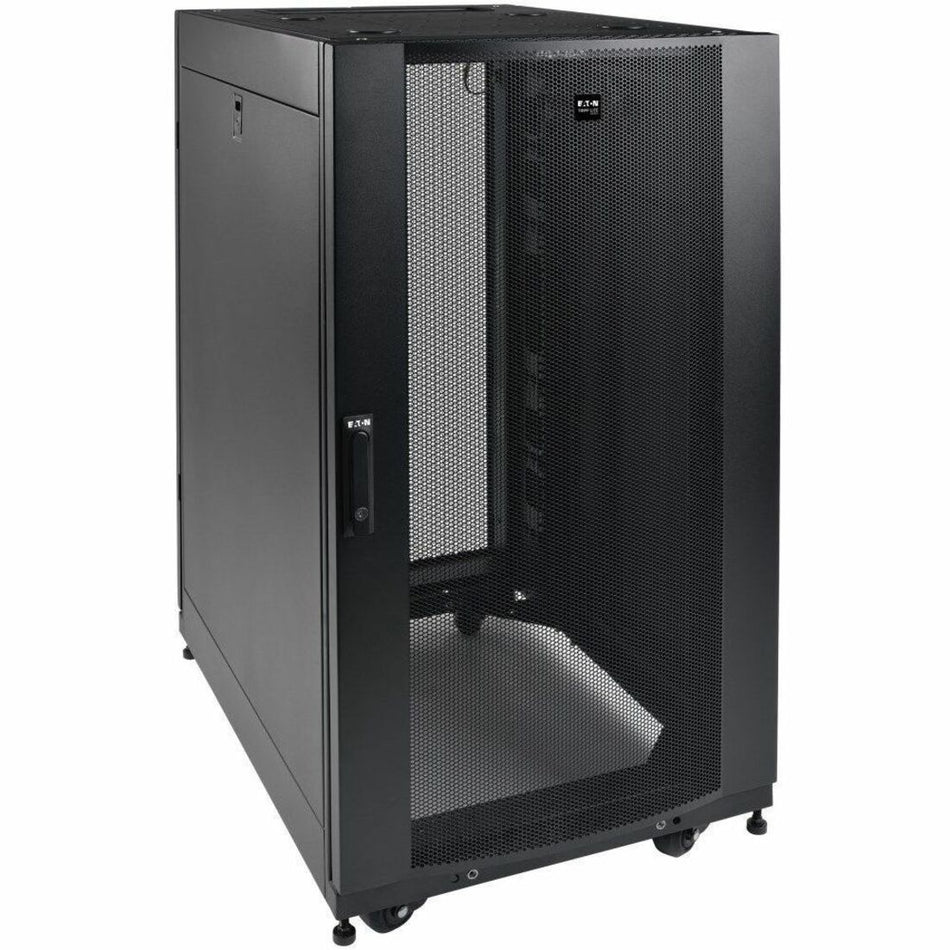 Tripp Lite by Eaton 25U SmartRack Shallow-Depth Half-Height Rack Enclosure Doors Side Panels Heavy-Duty Casters - SR25UBSD3
