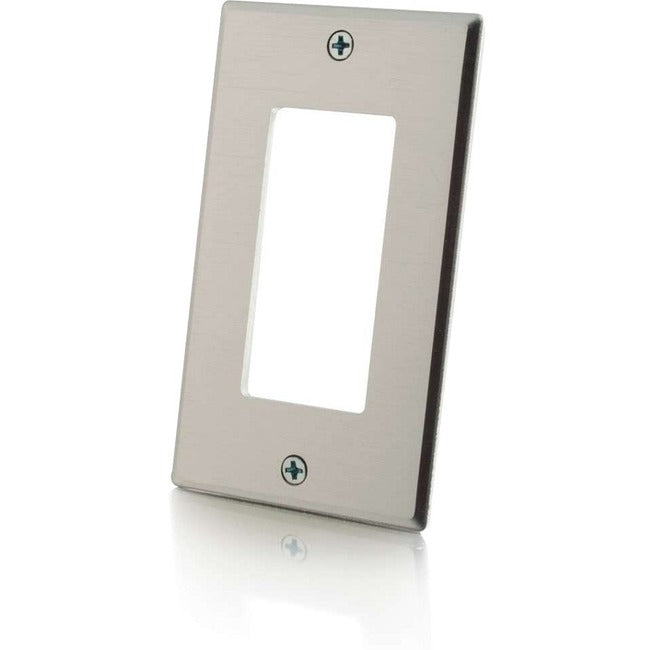 C2G Decorative Cutout Single Gang Wall Plate - Aluminum - 41332