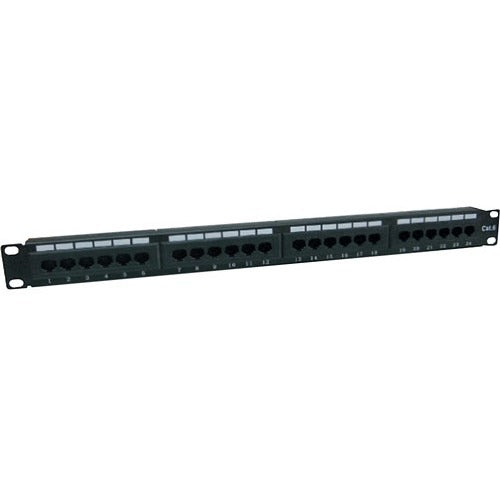 AddOn 19-inch Cat6 24-Port Straight Patch Panel with 110-Type 1U - ADD-PPST-24P110C6