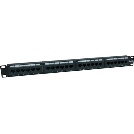 AddOn 19-inch Cat6 24-Port Straight Patch Panel with 110-Type 1U - ADD-PPST-24P110C6