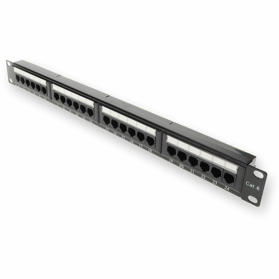AddOn 19-inch 1U CAT6 24-Port Straight Patch Panel with 110-Type - ADD-PPST-24P110C6