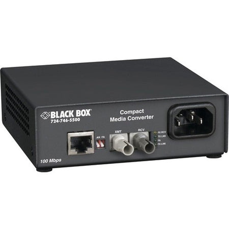 Black Box Compact Media Converter, 100BASE-TX/100BASE-SX Multimode, 300 m (850-nm), ST - LHC008A-R3