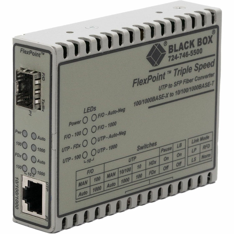 Black Box FlexPoint LMC1017A-SFP Transceiver/Media Converter - LMC1017A-SFP