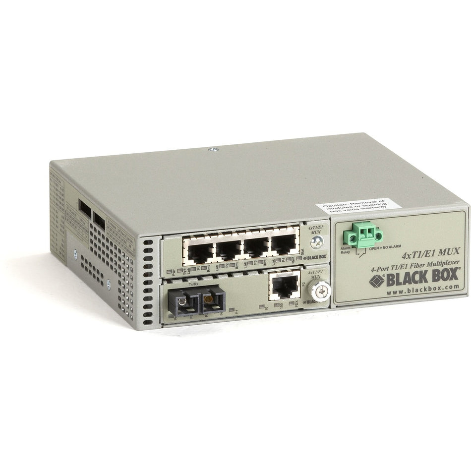 Black Box T1/E1 to Fiber Mux, Single-Mode Duplex SC, 30 km, with LAN Connector - MT14230A-SM-SC