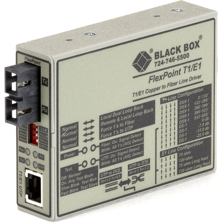 Black Box FlexPoint T1/E1 MT663A-SSC Transceiver/Media Converter - MT663A-SSC