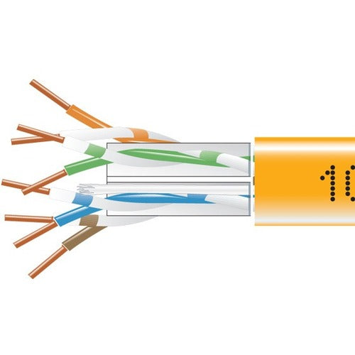 Black Box CAT6 550-MHz Solid Bulk Cable UTP CMP Plenum Orange 1000FT Pull-Box - EYN867B-PB-1000