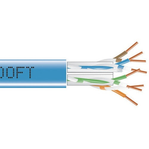 Black Box CAT6 550-MHz Solid Bulk Cable UTP CMP Plenum Blue 1000FT Pull-Box - EYN871B-PB-1000