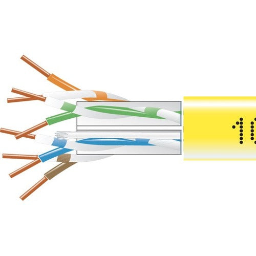 Black Box CAT6 550-MHz Solid Bulk Cable UTP CMP Plenum YL 1000FT Pull-Box - EYN873B-PB-1000