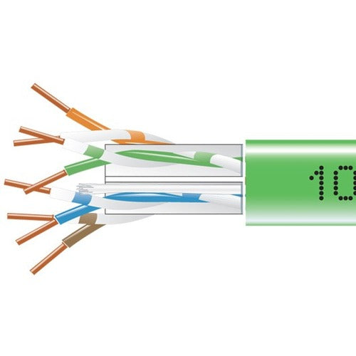 Black Box CAT6 550-MHz Solid Bulk Cable UTP CMP Plenum GN 1000FT Pull-Box - EYN879B-PB-1000