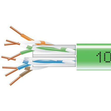 Black Box CAT6 550-MHz Solid Bulk Cable UTP CMP Plenum GN 1000FT Pull-Box - EYN879B-PB-1000