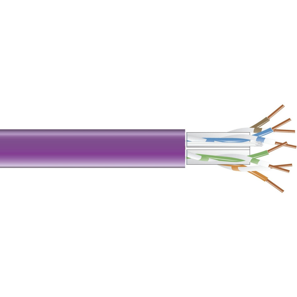 Black Box CAT6 550-MHz Solid Bulk Cable UTP CMR PVC Purple 1000FT Pull-Box - EYN864A-PB-1000