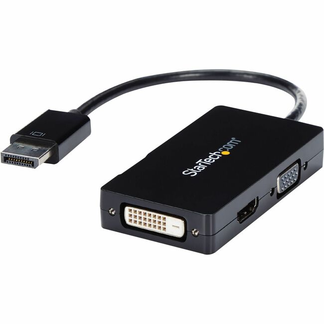 StarTech.com Travel A/V adapter: 3-in-1 DisplayPort to VGA DVI or HDMI converter - DP2VGDVHD